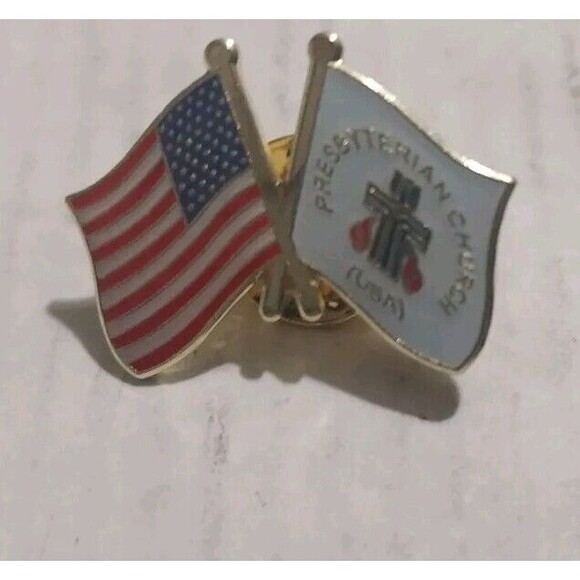 United States / Presbyterian Church Flag Pin - Picture 1 of 2